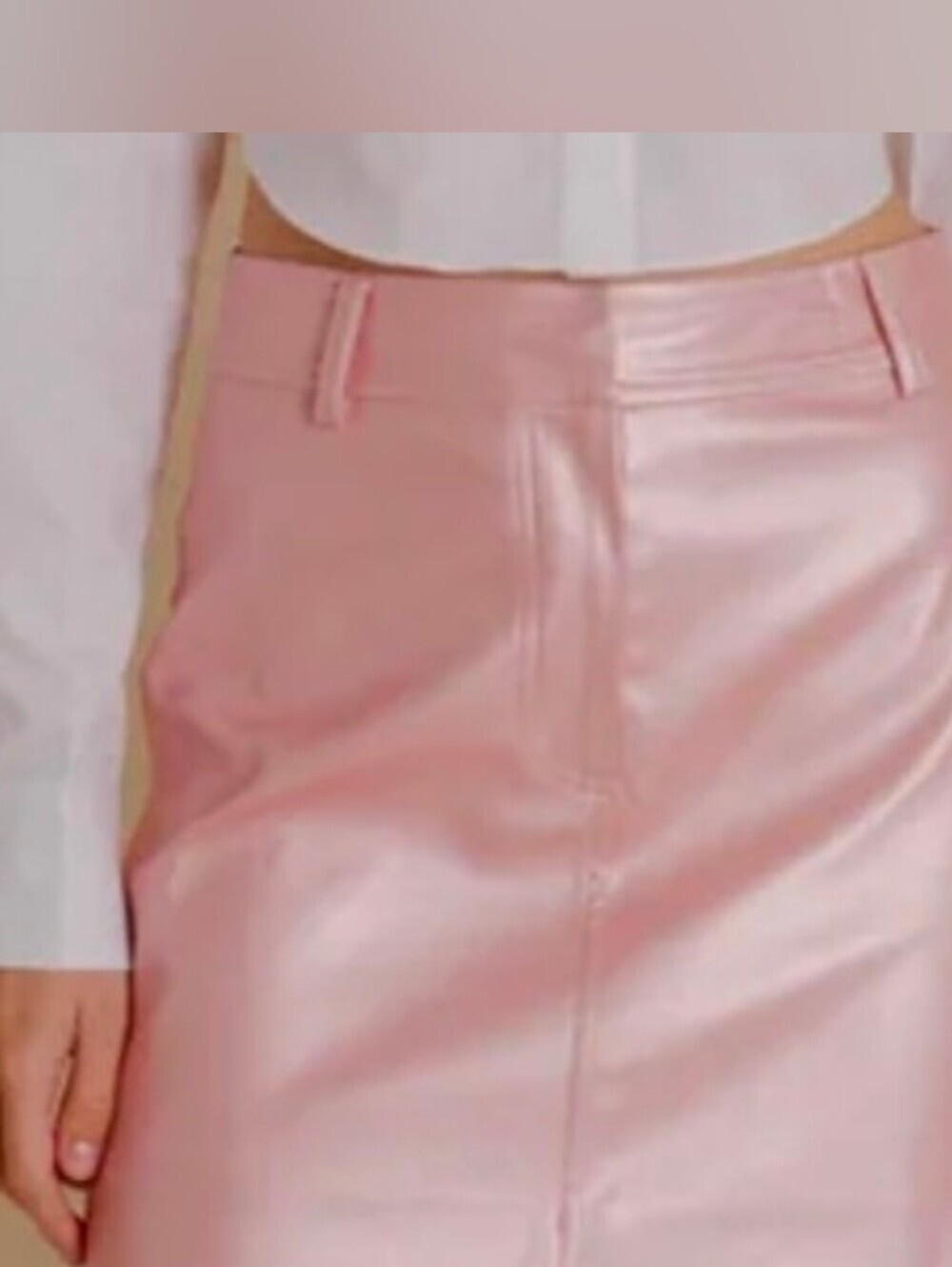 Aureum Metallic Pink Faux Leather Mini Skirt Small